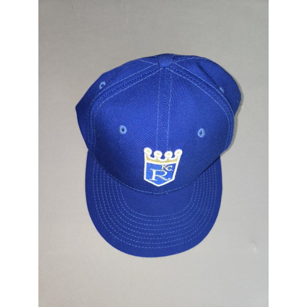 New Era 59FIFTY KC Royals Cooperstown Fitted Hat 7 5/8 100% Wool 60.6cm Pinhole